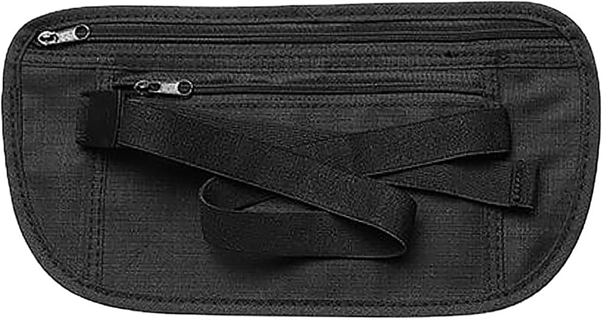 Money Belt Travel Pouch, Hidden Waist Wallet Pouchs, Moneys Bag with Zipper | Money Belt for Travel, Anti-Theft Travel, Two Pockets, Slim Design, Under Clothes, Zipper Closure, For Cash, Passport, Cards
