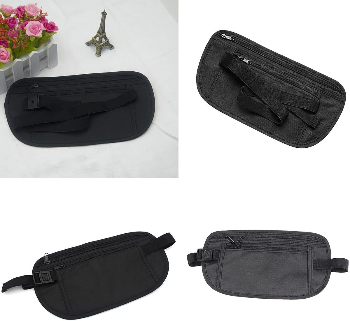 Money Belt Travel Pouch, Hidden Waist Wallet Pouchs, Moneys Bag with Zipper | Money Belt for Travel, Anti-Theft Travel, Two Pockets, Slim Design, Under Clothes, Zipper Closure, For Cash, Passport, Cards