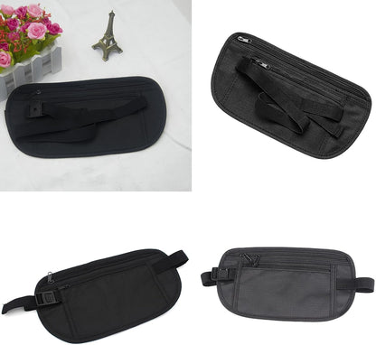 Money Belt Travel Pouch, Hidden Waist Wallet Pouchs, Moneys Bag with Zipper | Money Belt for Travel, Anti-Theft Travel, Two Pockets, Slim Design, Under Clothes, Zipper Closure, For Cash, Passport, Cards
