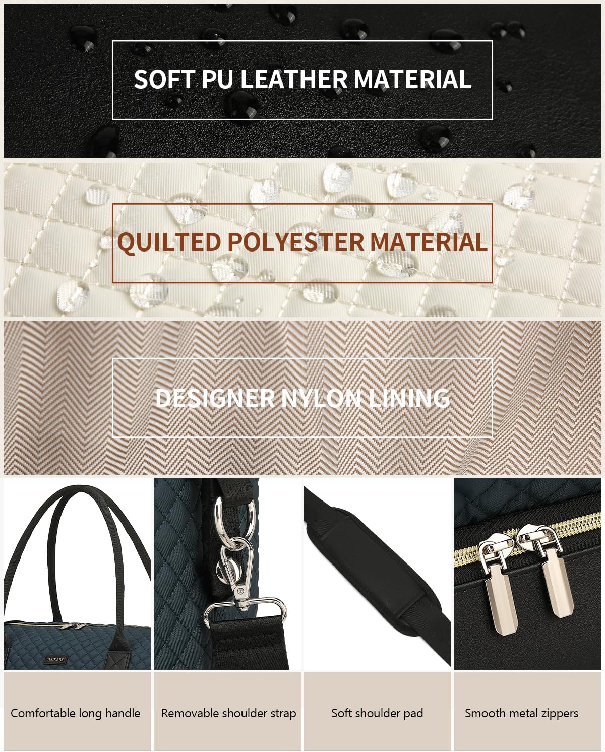 Weekender Bags for Women, Travel Tote Duffle Bag Carry On Overnight Bag with Cosmetics Bag and Crossbody Purse for Gym Hospital, Gifts for Women, Beige Brown
