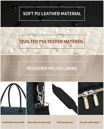 Weekender Bags for Women, Travel Tote Duffle Bag Carry On Overnight Bag with Cosmetics Bag and Crossbody Purse for Gym Hospital, Gifts for Women, Beige Brown