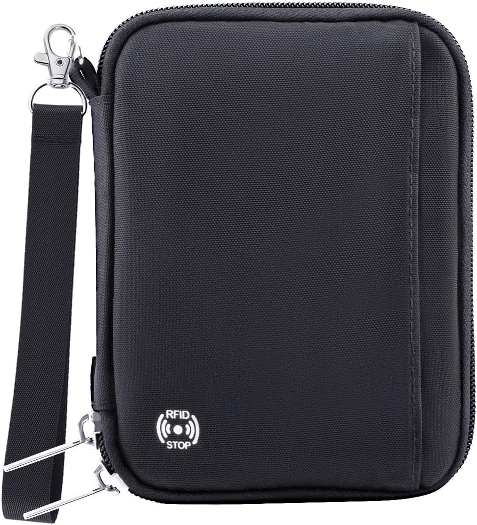 Passport Holder for Travel - RFID Blocking Travel Wallet Essentials Organizer with Card Slots & Zipper Pocket (Women/Men)