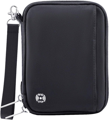 Passport Holder for Travel - RFID Blocking Travel Wallet Essentials Organizer with Card Slots & Zipper Pocket (Women/Men)
