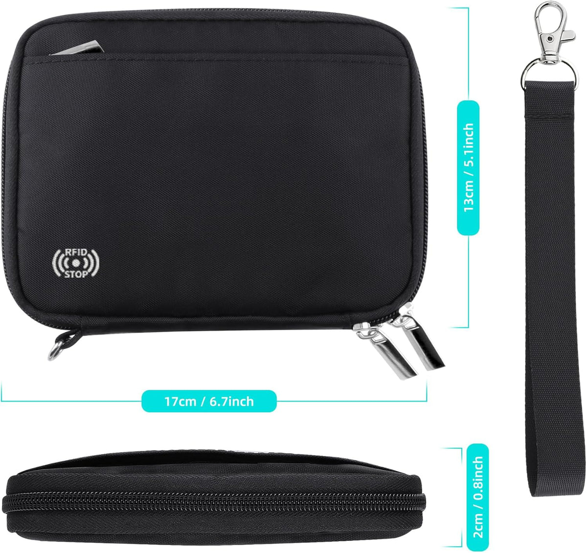 Passport Holder for Travel - RFID Blocking Travel Wallet Essentials Organizer with Card Slots & Zipper Pocket (Women/Men)