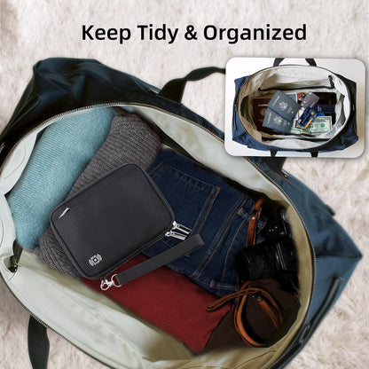 Passport Holder for Travel - RFID Blocking Travel Wallet Essentials Organizer with Card Slots & Zipper Pocket (Women/Men)