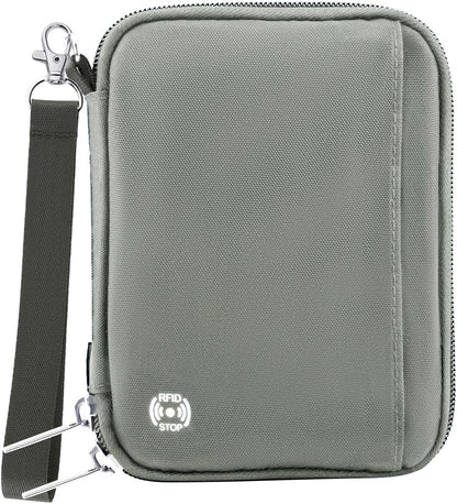 Passport Holder for Travel - RFID Blocking Travel Wallet Essentials Organizer with Card Slots & Zipper Pocket (Women/Men)