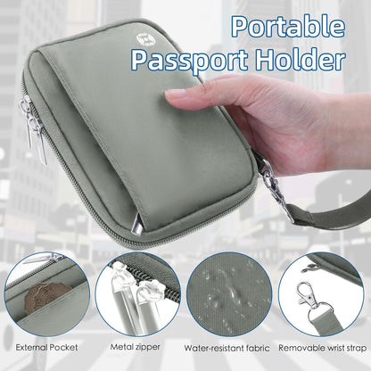 Passport Holder for Travel - RFID Blocking Travel Wallet Essentials Organizer with Card Slots & Zipper Pocket (Women/Men)