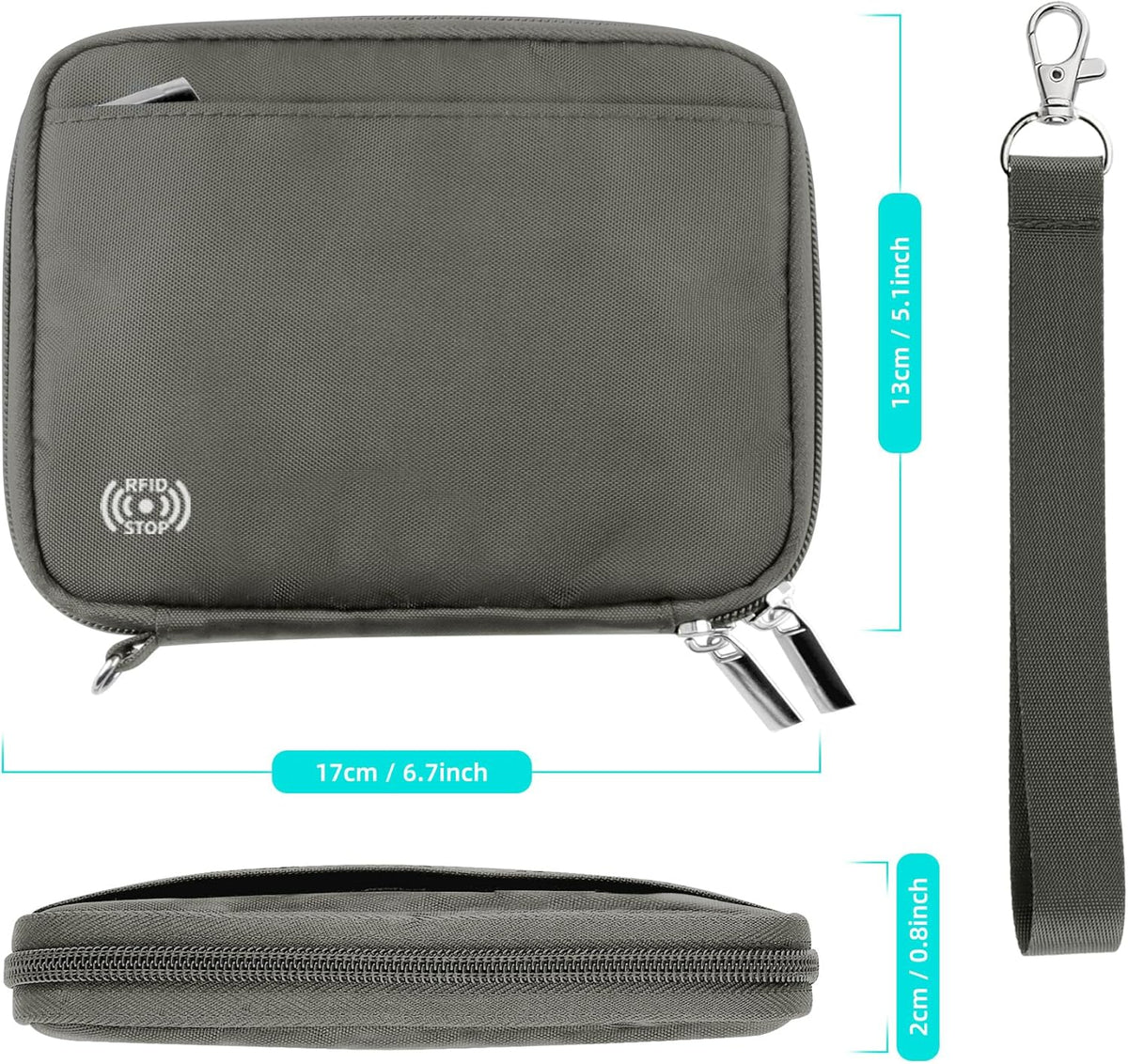 Passport Holder for Travel - RFID Blocking Travel Wallet Essentials Organizer with Card Slots & Zipper Pocket (Women/Men)