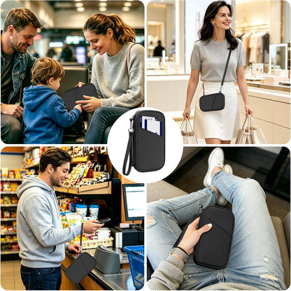 Family Passport Holder for Travel with RFID Blocking, Traveling Essentials Organizer Pouch Bag, Light Passport Wallet for Travel Must Haves Accessories for Women Men