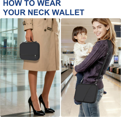 Family Passport Holder for Travel with RFID Blocking, Traveling Essentials Organizer Pouch Bag, Light Passport Wallet for Travel Must Haves Accessories for Women Men