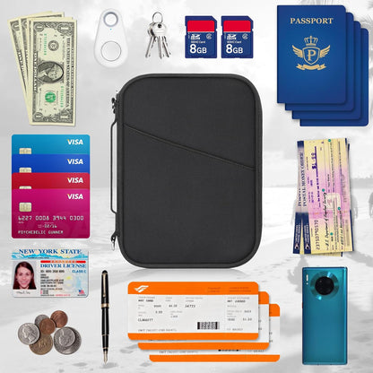 Family Passport Holder for Travel with RFID Blocking, Traveling Essentials Organizer Pouch Bag, Light Passport Wallet for Travel Must Haves Accessories for Women Men