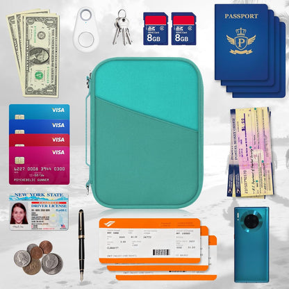 Family Passport Holder for Travel with RFID Blocking, Traveling Essentials Organizer Pouch Bag, Light Passport Wallet for Travel Must Haves Accessories for Women Men
