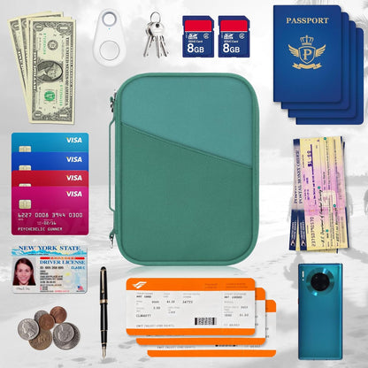 Family Passport Holder for Travel with RFID Blocking, Traveling Essentials Organizer Pouch Bag, Light Passport Wallet for Travel Must Haves Accessories for Women Men