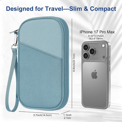 Family Passport Holder for Travel with RFID Blocking, Traveling Essentials Organizer Pouch Bag, Light Passport Wallet for Travel Must Haves Accessories for Women Men