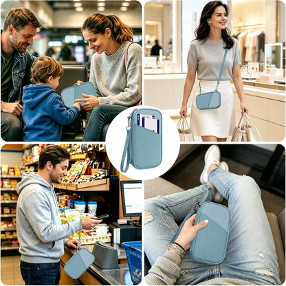 Family Passport Holder for Travel with RFID Blocking, Traveling Essentials Organizer Pouch Bag, Light Passport Wallet for Travel Must Haves Accessories for Women Men