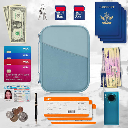 Family Passport Holder for Travel with RFID Blocking, Traveling Essentials Organizer Pouch Bag, Light Passport Wallet for Travel Must Haves Accessories for Women Men