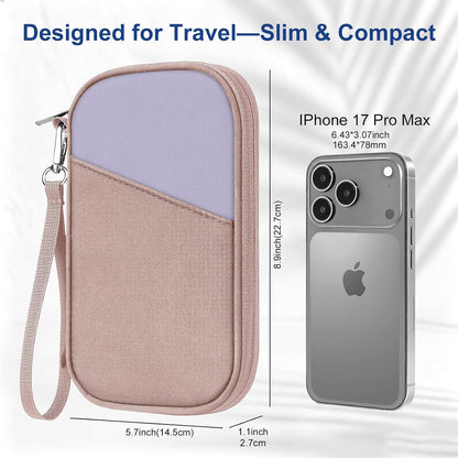 Family Passport Holder for Travel with RFID Blocking, Traveling Essentials Organizer Pouch Bag, Light Passport Wallet for Travel Must Haves Accessories for Women Men