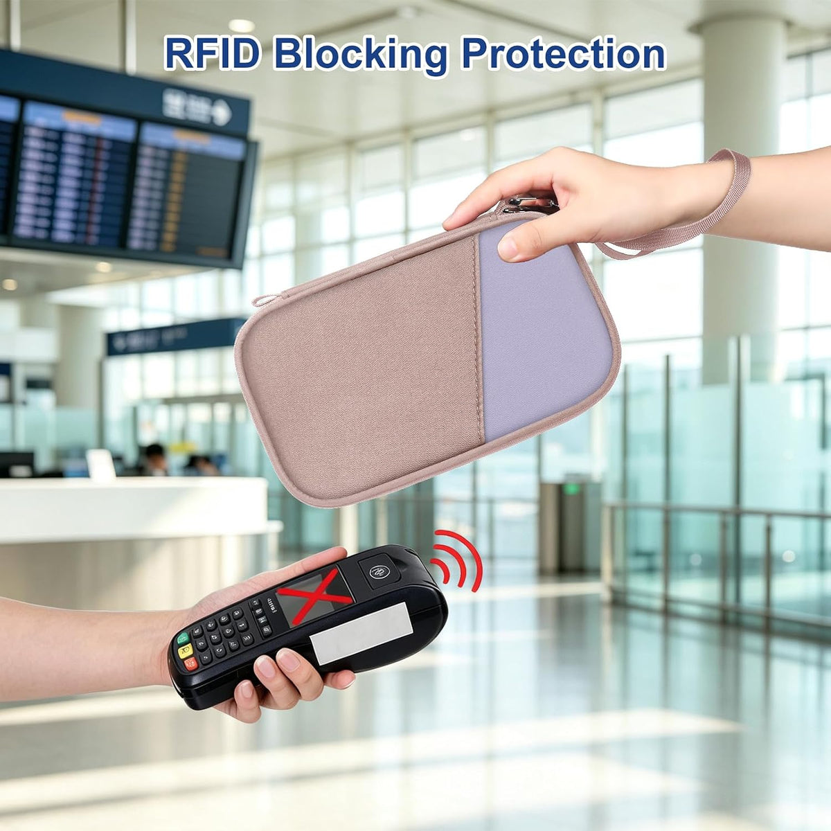 Family Passport Holder for Travel with RFID Blocking, Traveling Essentials Organizer Pouch Bag, Light Passport Wallet for Travel Must Haves Accessories for Women Men