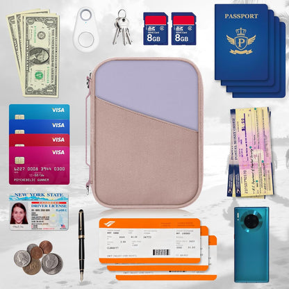Family Passport Holder for Travel with RFID Blocking, Traveling Essentials Organizer Pouch Bag, Light Passport Wallet for Travel Must Haves Accessories for Women Men