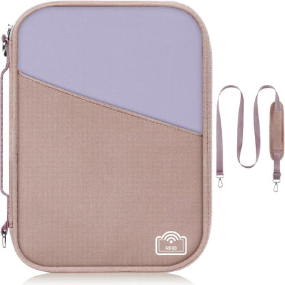 Family Passport Holder for Travel with RFID Blocking, Traveling Essentials Organizer Pouch Bag, Light Passport Wallet for Travel Must Haves Accessories for Women Men