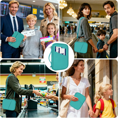 Family Passport Holder for Travel with RFID Blocking, Traveling Essentials Organizer Pouch Bag, Light Passport Wallet for Travel Must Haves Accessories for Women Men