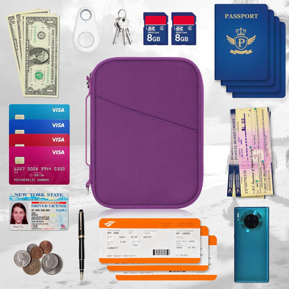 Family Passport Holder for Travel with RFID Blocking, Traveling Essentials Organizer Pouch Bag, Light Passport Wallet for Travel Must Haves Accessories for Women Men