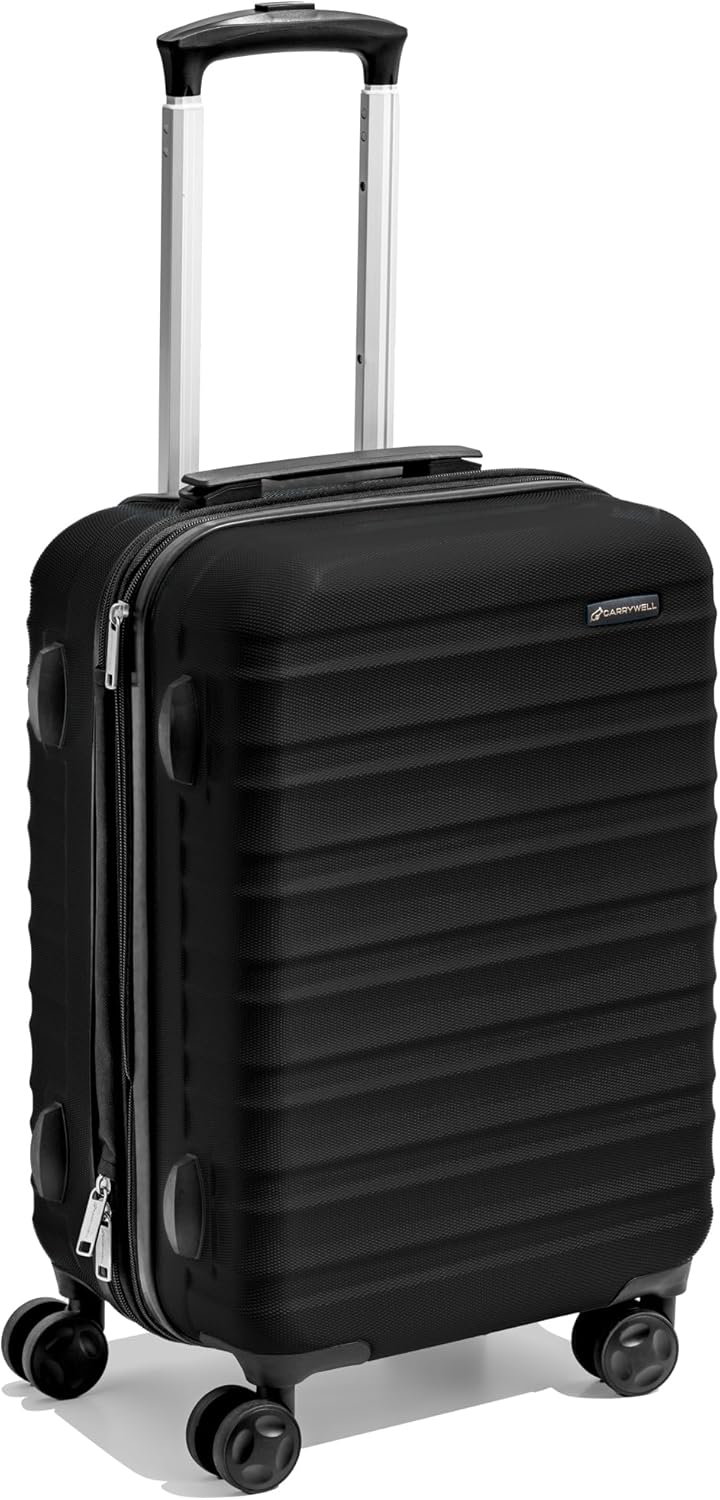 21 Inch Carry On Luggage Hardside Spinner, Lightweight and Expandable, Suitcase Rolling Carryon w/ 4 Wheels, Blue, Not Made In China