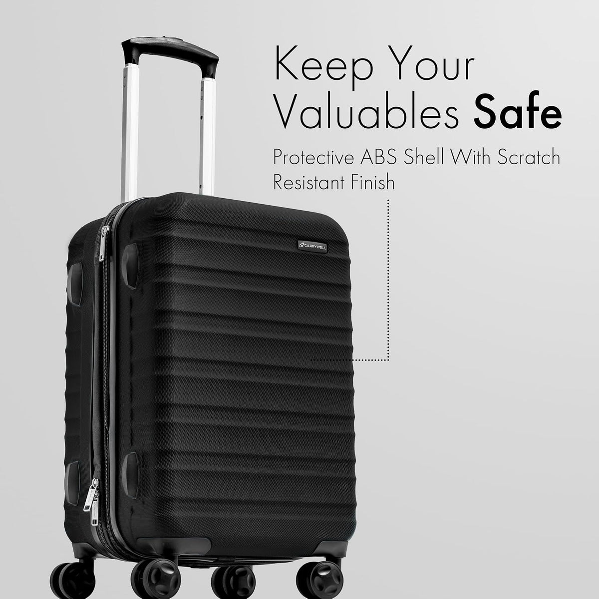 21 Inch Carry On Luggage Hardside Spinner, Lightweight and Expandable, Suitcase Rolling Carryon w/ 4 Wheels, Blue, Not Made In China