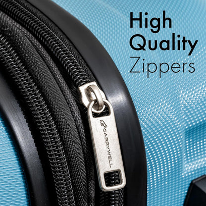 21 Inch Carry On Luggage Hardside Spinner, Lightweight and Expandable, Suitcase Rolling Carryon w/ 4 Wheels, Blue, Not Made In China
