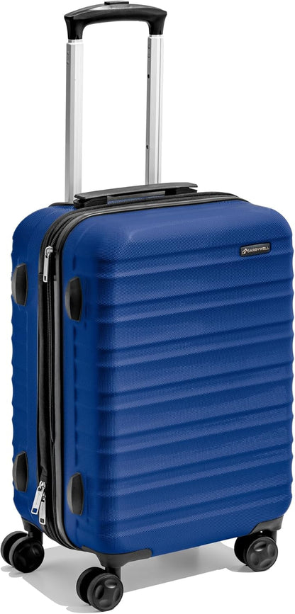 21 Inch Carry On Luggage Hardside Spinner, Lightweight and Expandable, Suitcase Rolling Carryon w/ 4 Wheels, Blue, Not Made In China