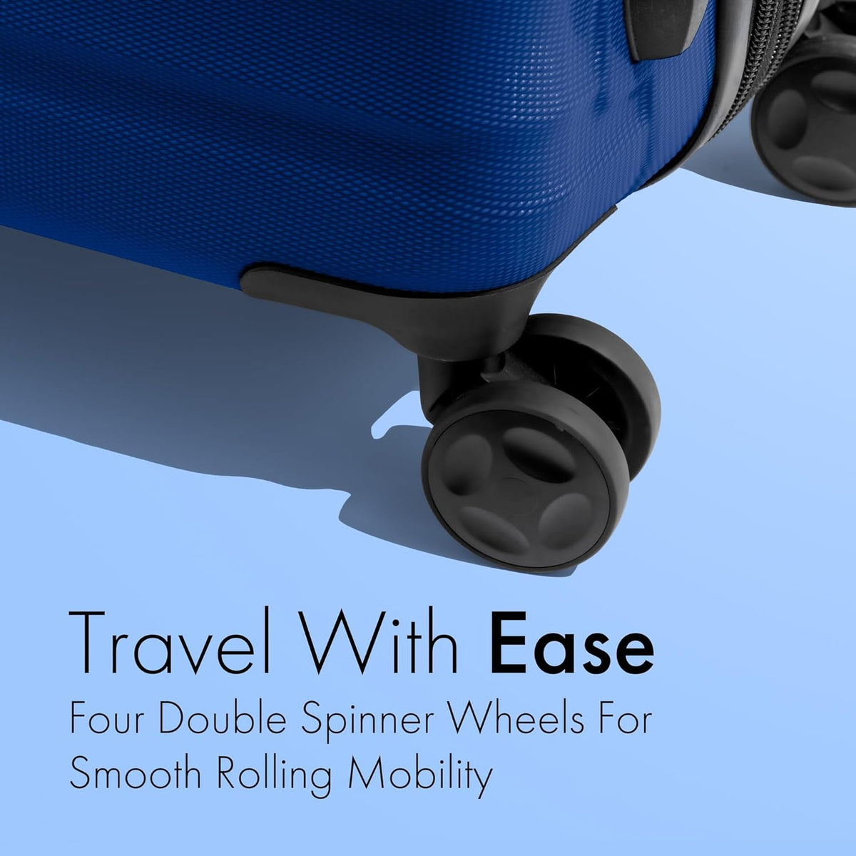 21 Inch Carry On Luggage Hardside Spinner, Lightweight and Expandable, Suitcase Rolling Carryon w/ 4 Wheels, Blue, Not Made In China