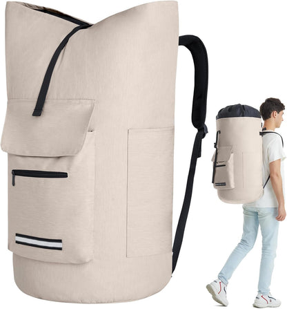 Laundry Bag Extra Large 115L, Laundry Backpack Bag, Laundry Bags Extra Large Heavy Duty, Laundry Bag with Straps, Clothes Hamper Bags with 4 Pockets, College Laundromat Backpack for Dorm Room