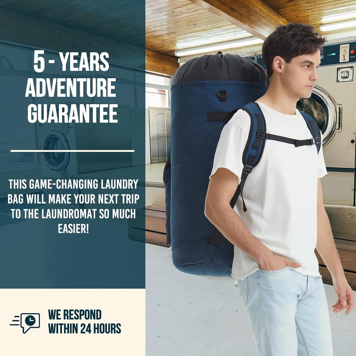 Laundry Bag Extra Large 115L, Laundry Backpack Bag, Laundry Bags Extra Large Heavy Duty, Laundry Bag with Straps, Clothes Hamper Bags with 4 Pockets, College Laundromat Backpack for Dorm Room