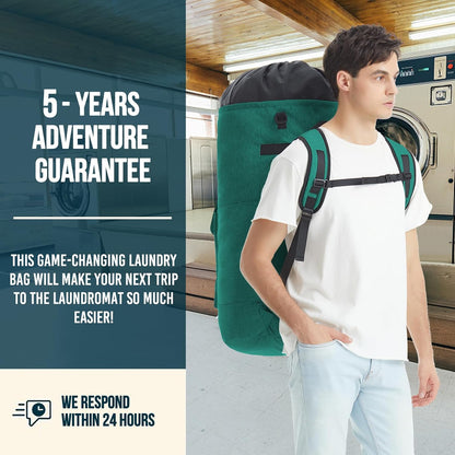 Laundry Bag Extra Large 115L, Laundry Backpack Bag, Laundry Bags Extra Large Heavy Duty, Laundry Bag with Straps, Clothes Hamper Bags with 4 Pockets, College Laundromat Backpack for Dorm Room