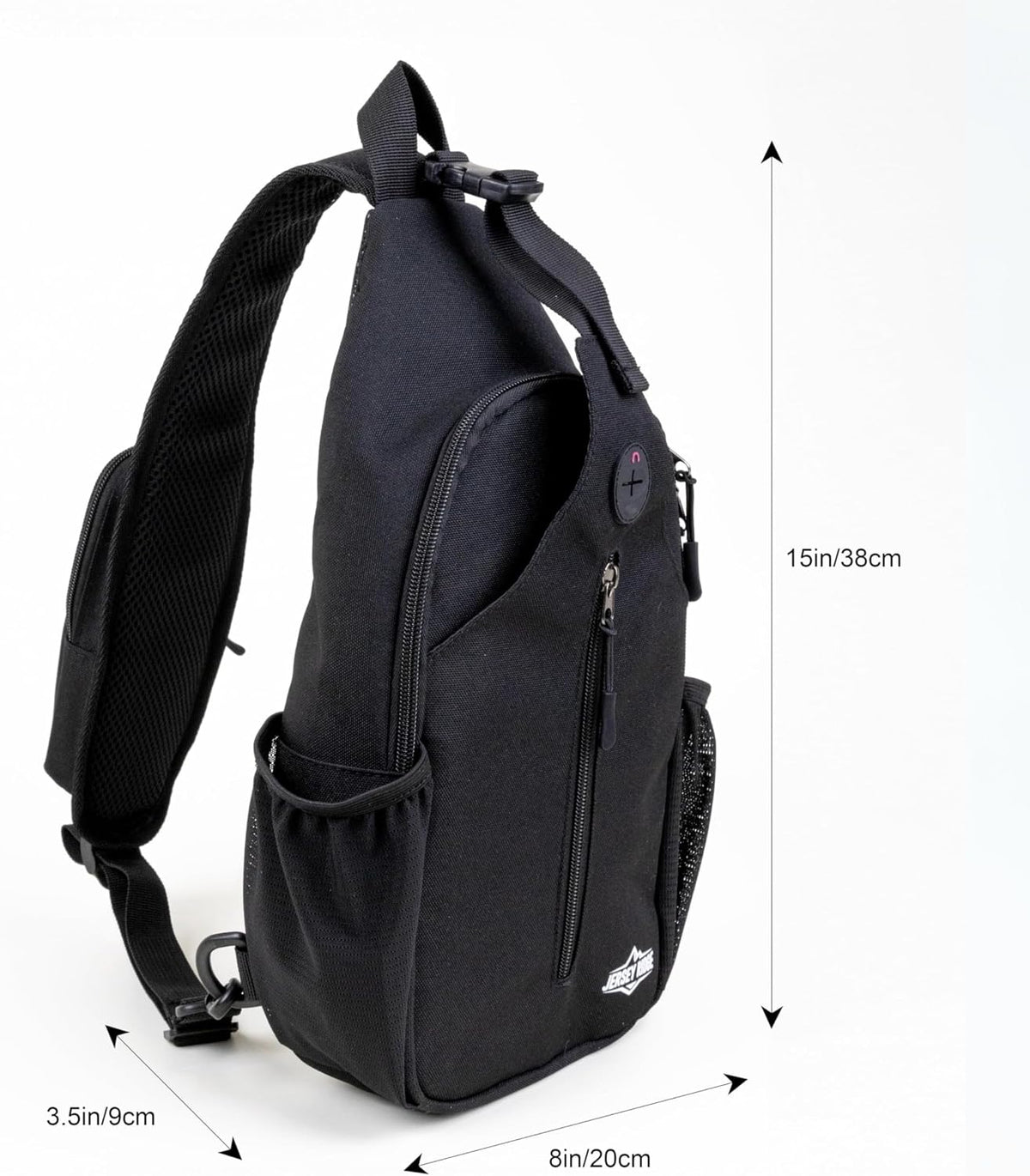 Crossbody Sling Bag Anti-Theft Travel Backpack, Black | Adjustable chest strap carryall daypack for travel, hiking & everyday use with crossbody sling backpack design