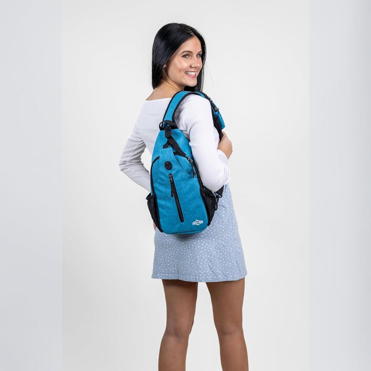 Crossbody Sling Bag Anti-Theft Travel Backpack, Black | Adjustable chest strap carryall daypack for travel, hiking & everyday use with crossbody sling backpack design