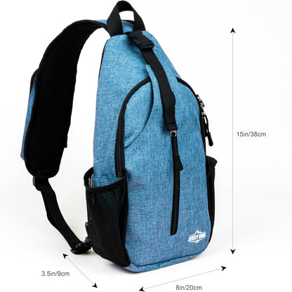 Crossbody Sling Bag Anti-Theft Travel Backpack, Black | Adjustable chest strap carryall daypack for travel, hiking & everyday use with crossbody sling backpack design