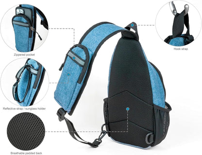 Crossbody Sling Bag Anti-Theft Travel Backpack, Black | Adjustable chest strap carryall daypack for travel, hiking & everyday use with crossbody sling backpack design