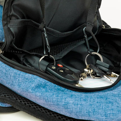 Crossbody Sling Bag Anti-Theft Travel Backpack, Black | Adjustable chest strap carryall daypack for travel, hiking & everyday use with crossbody sling backpack design