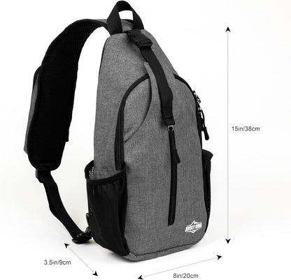 Crossbody Sling Bag Anti-Theft Travel Backpack, Black | Adjustable chest strap carryall daypack for travel, hiking & everyday use with crossbody sling backpack design