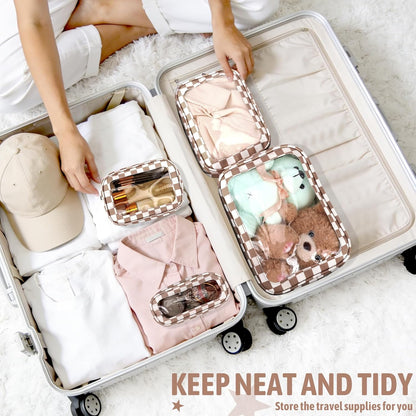 Clear Toiletry Bag,TSA Approved Travel Makeup Pouch with Zipper for Cosmetics and Toiletries，Diaper Bag Organizer Pouch Set,Women's Purse Organizer and Clear Car Bag