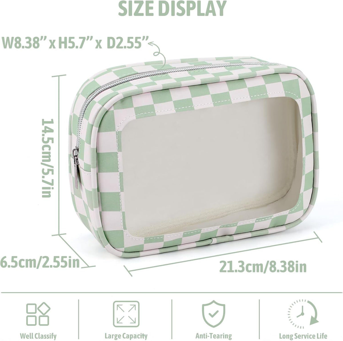 Clear Toiletry Bag,TSA Approved Travel Makeup Pouch with Zipper for Cosmetics and Toiletries，Diaper Bag Organizer Pouch Set,Women's Purse Organizer and Clear Car Bag
