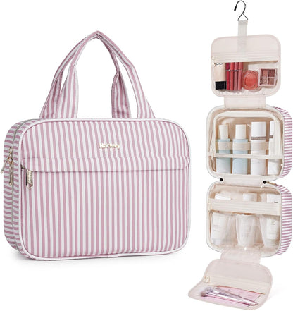 Hanging Toiletry Bag for Women Checkered Travel Makeup Bag Cosmetic Make Up Organizer Toiletries Bag for Travel Essentials Accessories (Mint Green Checkerboard, Medium)