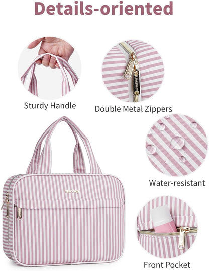 Hanging Toiletry Bag for Women Checkered Travel Makeup Bag Cosmetic Make Up Organizer Toiletries Bag for Travel Essentials Accessories (Mint Green Checkerboard, Medium)