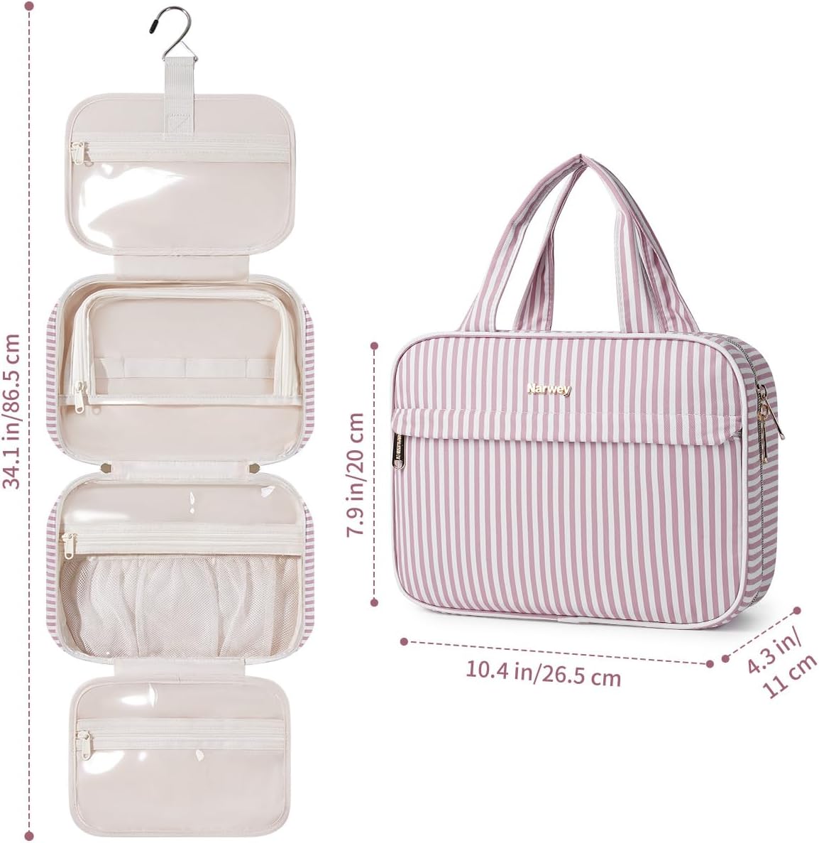Hanging Toiletry Bag for Women Checkered Travel Makeup Bag Cosmetic Make Up Organizer Toiletries Bag for Travel Essentials Accessories (Mint Green Checkerboard, Medium)