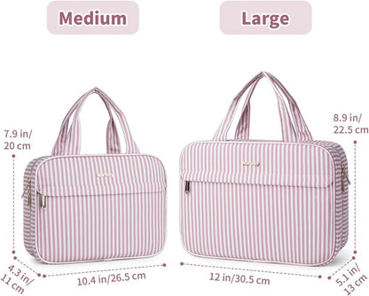 Hanging Toiletry Bag for Women Checkered Travel Makeup Bag Cosmetic Make Up Organizer Toiletries Bag for Travel Essentials Accessories (Mint Green Checkerboard, Medium)