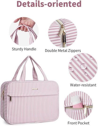 Hanging Toiletry Bag for Women Checkered Travel Makeup Bag Cosmetic Make Up Organizer Toiletries Bag for Travel Essentials Accessories (Mint Green Checkerboard, Medium)