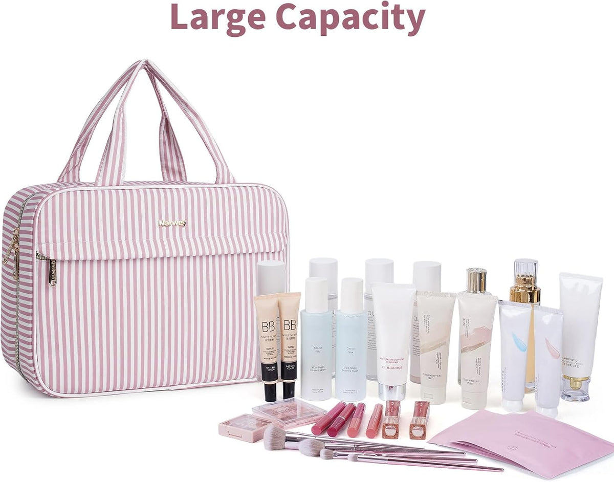 Hanging Toiletry Bag for Women Checkered Travel Makeup Bag Cosmetic Make Up Organizer Toiletries Bag for Travel Essentials Accessories (Mint Green Checkerboard, Medium)