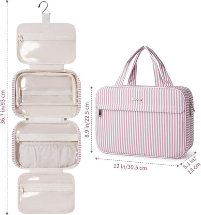 Hanging Toiletry Bag for Women Checkered Travel Makeup Bag Cosmetic Make Up Organizer Toiletries Bag for Travel Essentials Accessories (Mint Green Checkerboard, Medium)
