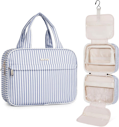 Hanging Toiletry Bag for Women Checkered Travel Makeup Bag Cosmetic Make Up Organizer Toiletries Bag for Travel Essentials Accessories (Mint Green Checkerboard, Medium)